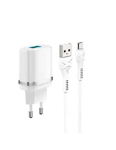 Зарядное устройство Xpower Charger, 1USB, Fast Charge QC3.0, Белый