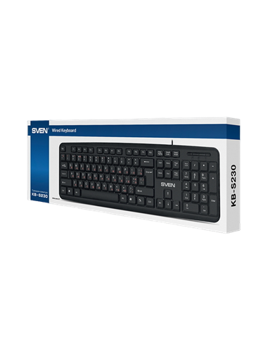 Клавиатура SVEN KB-S230, Проводное, Чёрный