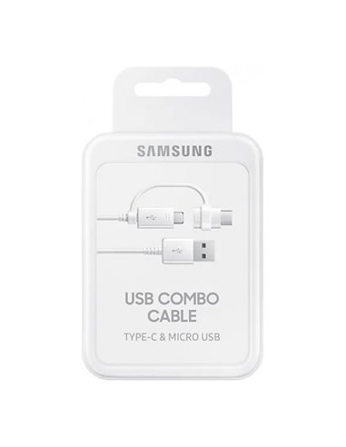 Зарядный кабель Samsung EP-DG930DWEGRU, USB Type-A/Micro USB, USB Type-C, 1,5м, Белый