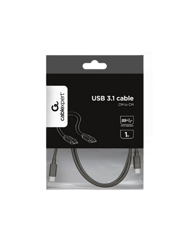 Cablu încărcare și sincronizare Cablexpert CCP-USB3.1-CMCM-1M, USB Type-C/USB Type-C, 1m, Negru