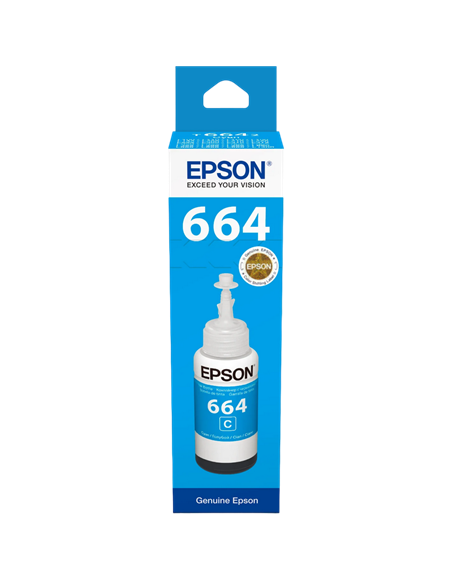 Контейнер с чернилами Epson T664, 70мл, Голубой