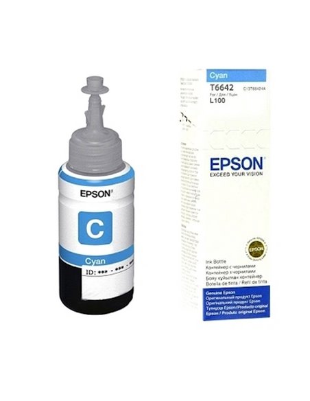 Контейнер с чернилами Epson T664, 70мл, Голубой