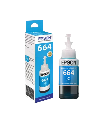 Контейнер с чернилами Epson T664, 70мл, Голубой