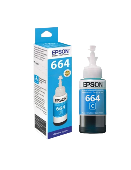 Контейнер с чернилами Epson T664, 70мл, Голубой