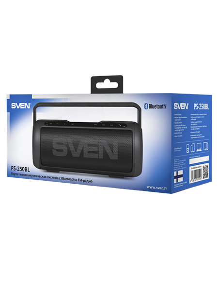Портативная колонка SVEN PS-250BL, Чёрный