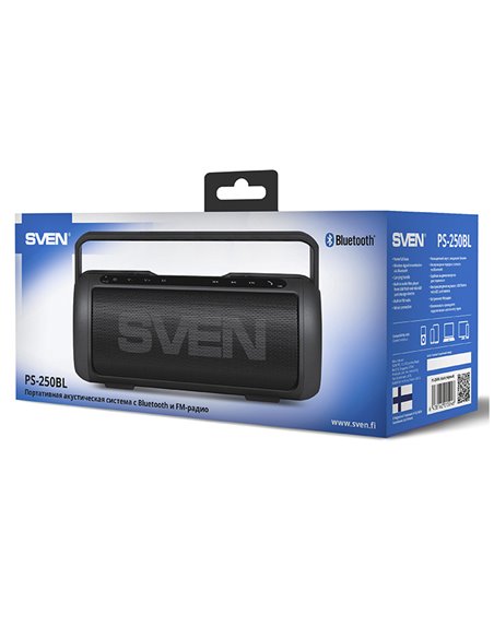 Портативная колонка SVEN PS-250BL, Чёрный