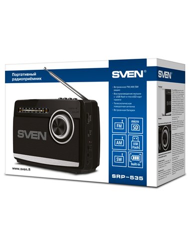Radio portabil SVEN SRP-535, Negru