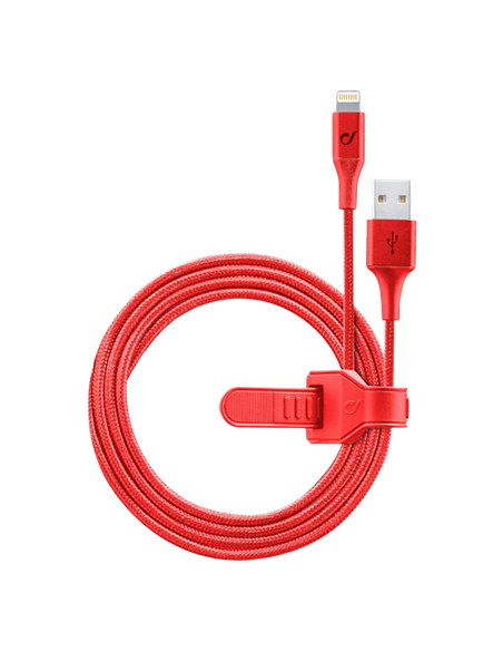 Cablu încărcare și sincronizare Cellularline Satellite MFI, USB Type-A/Lightning, 1m, Roșu
