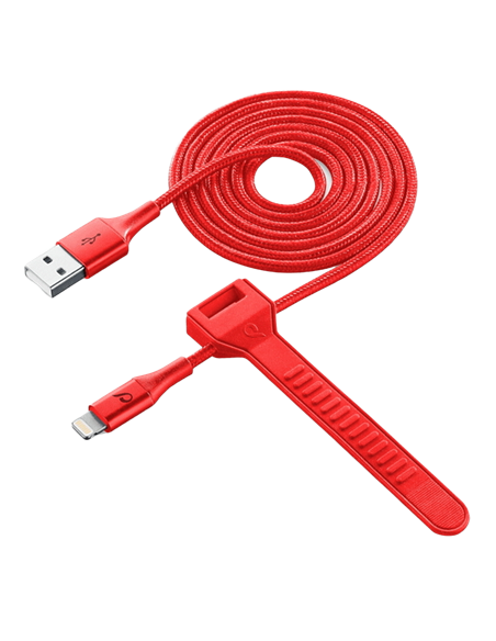 Cablu încărcare și sincronizare Cellularline Satellite MFI, USB Type-A/Lightning, 1m, Roșu