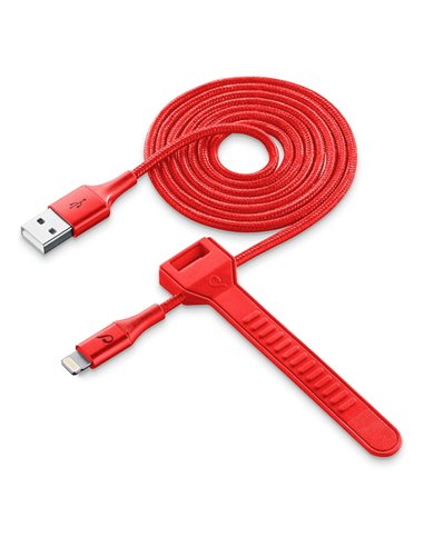 Кабель для зарядки и синхронизации Cellularline Satellite MFI, USB Type-A/Lightning, 1м, Красный