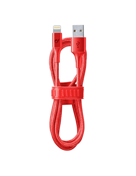 Кабель для зарядки и синхронизации Cellularline Satellite MFI, USB Type-A/Lightning, 1м, Красный