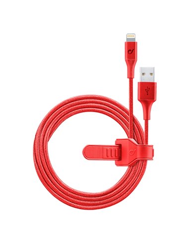 Кабель для зарядки и синхронизации Cellularline Satellite MFI, USB Type-A/Lightning, 1м, Красный