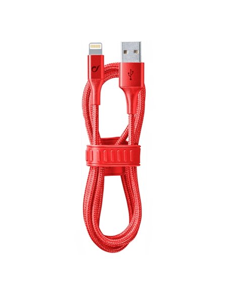 Кабель для зарядки и синхронизации Cellularline Satellite MFI, USB Type-A/Lightning, 1м, Красный