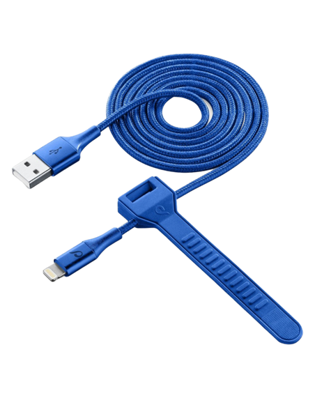 Cablu încărcare și sincronizare Cellularline Satellite MFI, USB Type-A/Lightning, 1m, Albastru