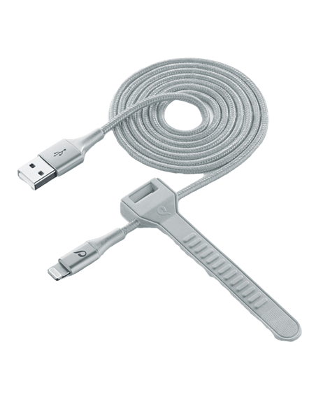 Кабель для зарядки и синхронизации Cellularline Satellite MFI, USB Type-A/Lightning, 1м, Серебристый