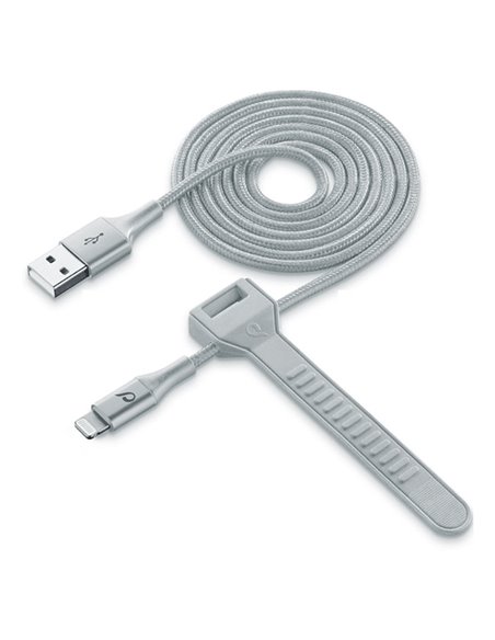 Кабель для зарядки и синхронизации Cellularline Satellite MFI, USB Type-A/Lightning, 1м, Серебристый