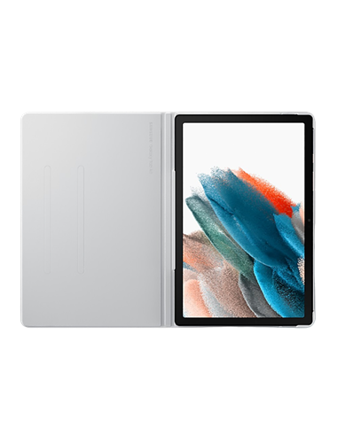 Husă pentru tabletă Samsung Tab A8 Book Cover, 10,5", Poliuretan, Argintiu