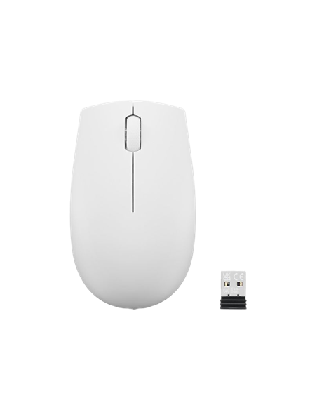 Mouse Wireless Lenovo 300 Compact, Alb