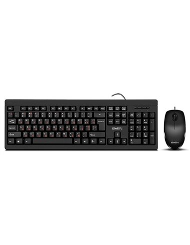 Set Tastatură + Mouse SVEN KB-S320C, Cu fir, Negru
