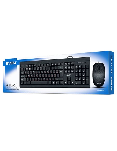 Set Tastatură + Mouse SVEN KB-S320C, Cu fir, Negru