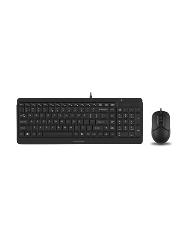 Set Tastatură + Mouse A4Tech F1512, Cu fir, Negru