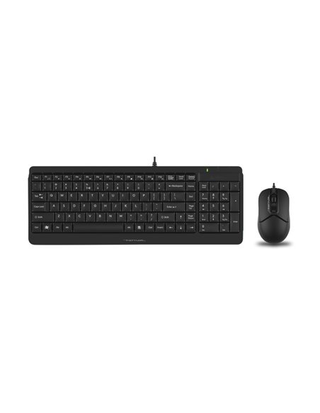 Set Tastatură + Mouse A4Tech F1512, Cu fir, Negru