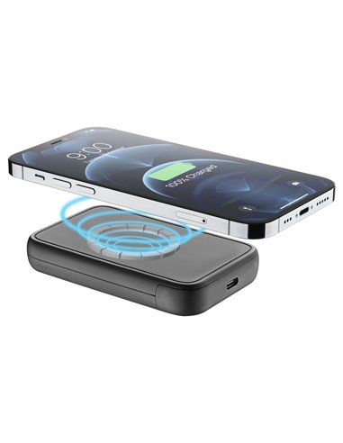 Acumulator extern Cellularline MAG 5000 Wireless, 5000mAh, Negru