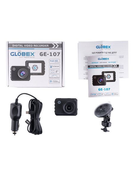 Автомобильный видеорегистратор Globex GE-107, Full-HD 1080P, Чёрный