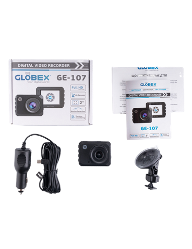 Cameră auto DVR Globex GE-107, Full-HD 1080P, Negru