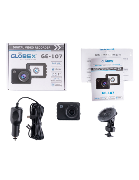 Cameră auto DVR Globex GE-107, Full-HD 1080P, Negru