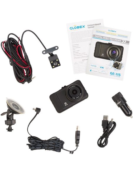 Автомобильный видеорегистратор Globex GE-115, Full-HD 1080P, Чёрный