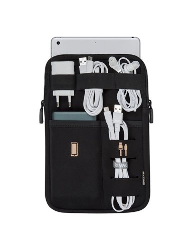 Organizator pentru calatorie RivaCase Antishock, 8", Poliester, Negru