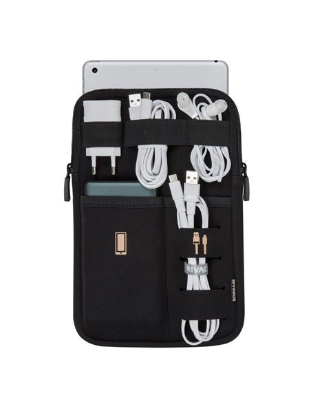 Organizator pentru calatorie RivaCase Antishock, 8", Poliester, Negru