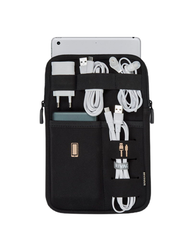Organizator pentru calatorie RivaCase Antishock, 8", Poliester, Negru