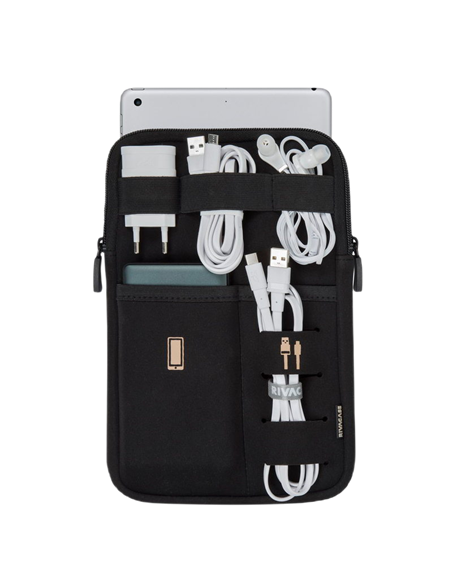 Organizator pentru calatorie RivaCase Antishock, 8", Poliester, Negru