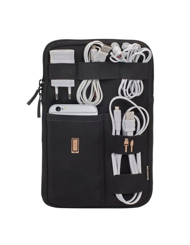 Organizator pentru calatorie RivaCase Antishock, 8", Poliester, Negru