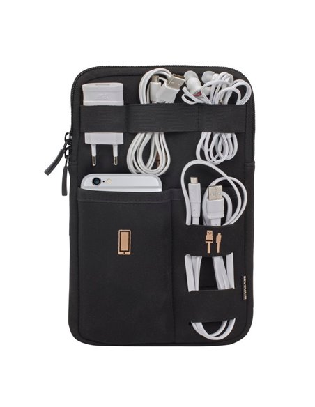 Organizator pentru calatorie RivaCase Antishock, 8", Poliester, Negru