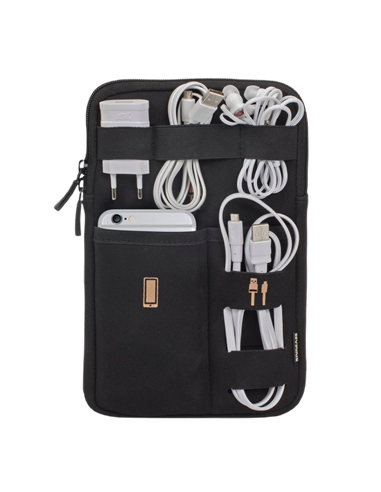 Organizator pentru calatorie RivaCase Antishock, 8", Poliester, Negru