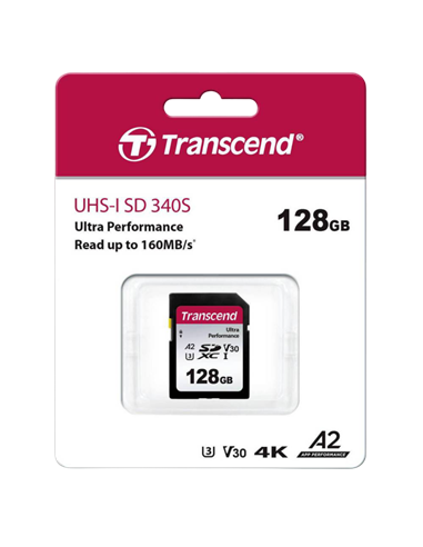 Карта памяти Transcend SDXC 340S, 128Гб (TS128GSDC340S)