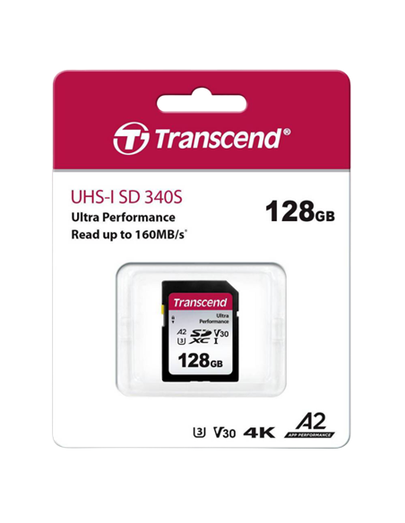 Карта памяти Transcend SDXC 340S, 128Гб (TS128GSDC340S)