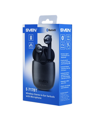 Căști SVEN E-717BT, Negru