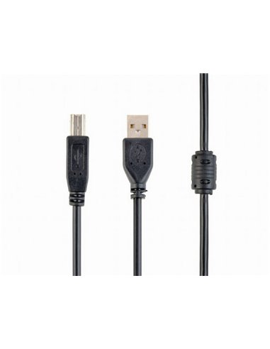 Кабель данных для периферийных устройств Cablexpert CCFB-USB2-AMBM-3M, USB Type-A/USB Type-B, 3м, Чёрный