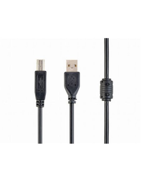 Cablu de date pentru periferice Cablexpert CCFB-USB2-AMBM-3M, USB Type-A/USB Type-B, 3m, Negru