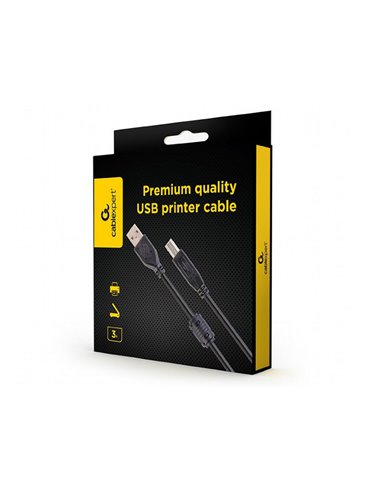 Cablu de date pentru periferice Cablexpert CCFB-USB2-AMBM-3M, USB Type-A/USB Type-B, 3m, Negru