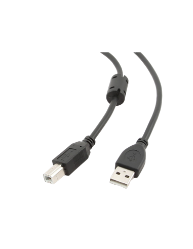Cablu de date pentru periferice Cablexpert CCFB-USB2-AMBM-3M, USB Type-A/USB Type-B, 3m, Negru