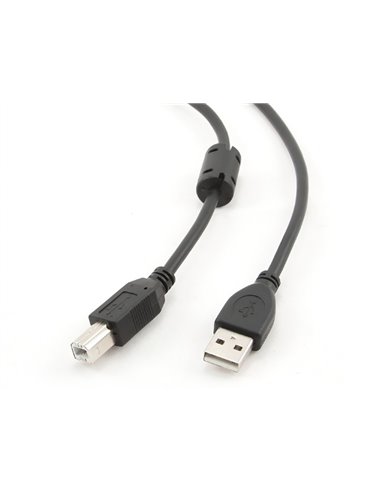 Кабель данных для периферийных устройств Cablexpert CCFB-USB2-AMBM-3M, USB Type-A/USB Type-B, 3м, Чёрный