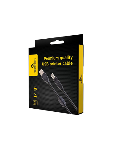 Cablu de date pentru periferice Cablexpert CCFB-USB2-AMBM-3M, USB Type-A/USB Type-B, 3m, Negru