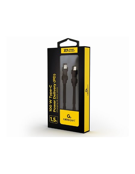 Кабель для зарядки и синхронизации Cablexpert CC-USB2-CMCM100-1.5M, USB Type-C/USB Type-C, 1,5м, Чёрный