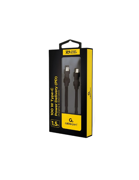 Кабель для зарядки и синхронизации Cablexpert CC-USB2-CMCM100-1.5M, USB Type-C/USB Type-C, 1,5м, Чёрный