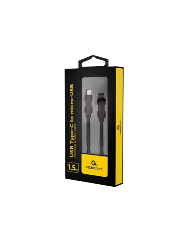 Cablu încărcare și sincronizare Cablexpert CC-USB2-CMMBM-1.5M, USB Type-C/micro-USB, 1,5m, Negru